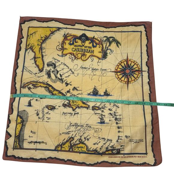 Vintage HAV-A-HANK Islands of the Caribbean Handkerchief Brown Tan Made in USA - Picture 5 of 5